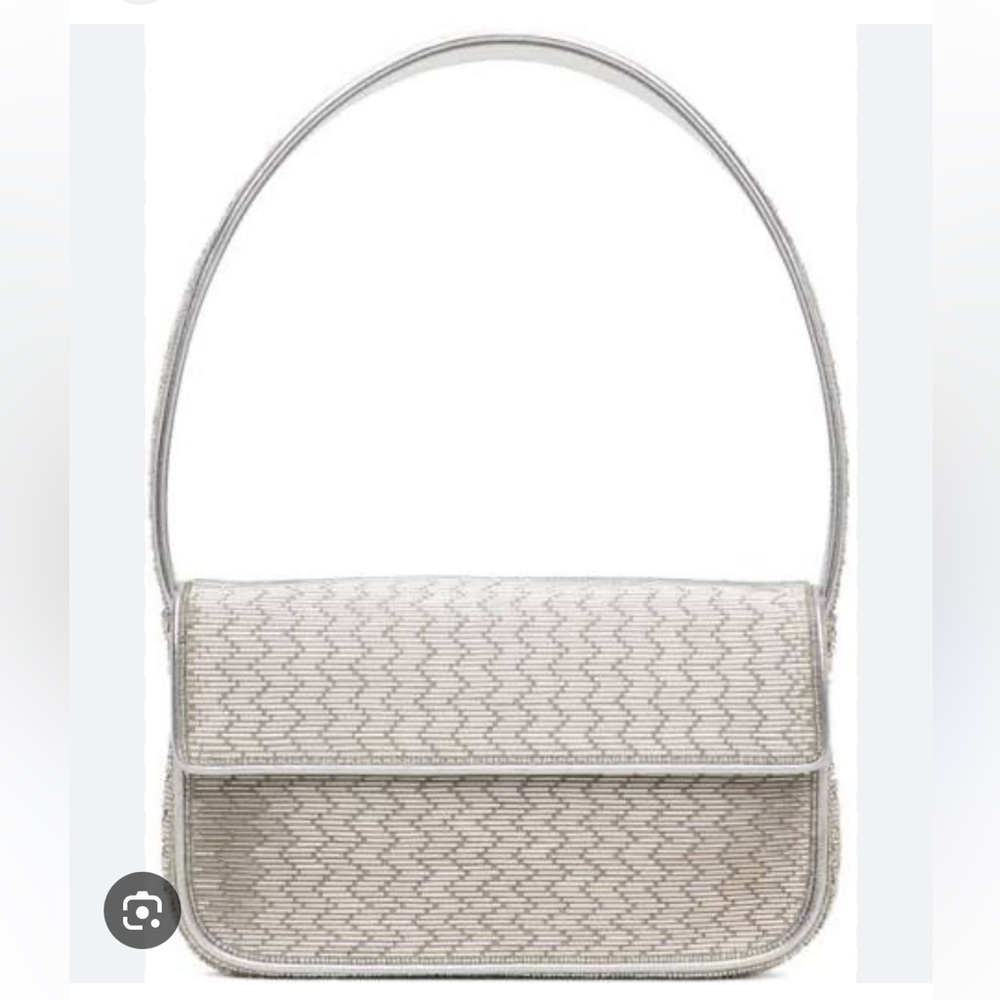 STAUD Woven White Shoulder Bag